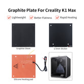 For Creality K1 MAX Upgraded Graphite 8mm Build Plate Fast Heating Ultra-flat 3d Printer Replacement Parts for K1 MAX